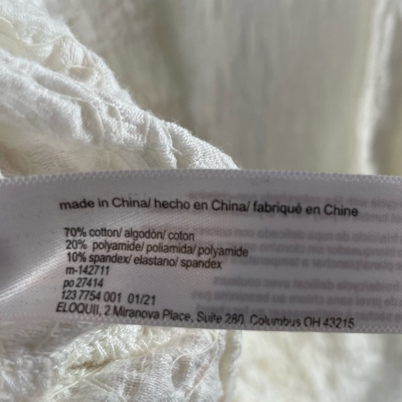 Eloquii Short Sleeve Button Front Dress in White Size 24 - Picture 7 of 7